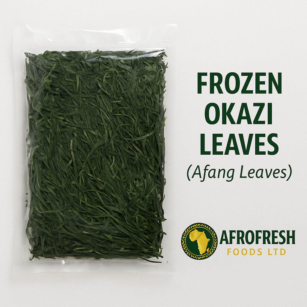 Frozen Okazi Leaves (Afang Leaves) – Washed & Ready to Cook